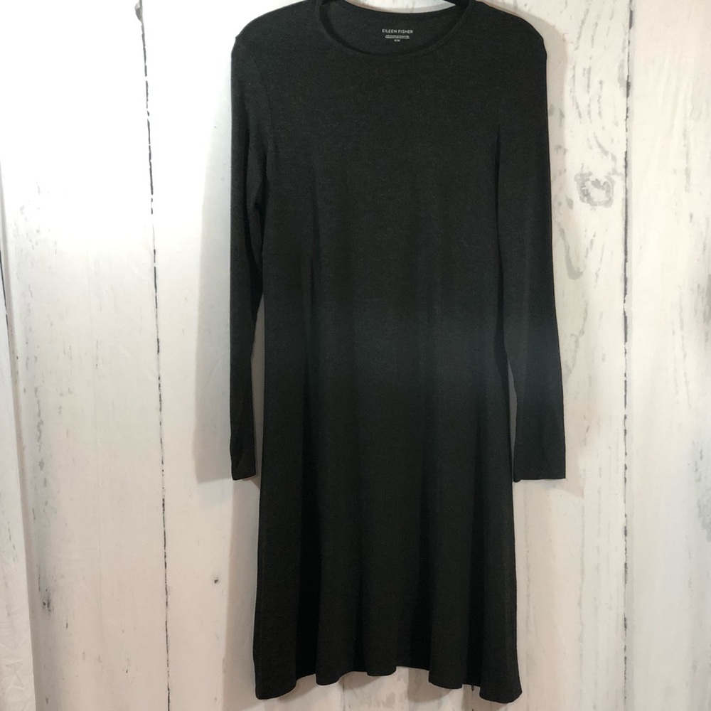 Eileen Fisher Italian yarn Grey long sleeve dress